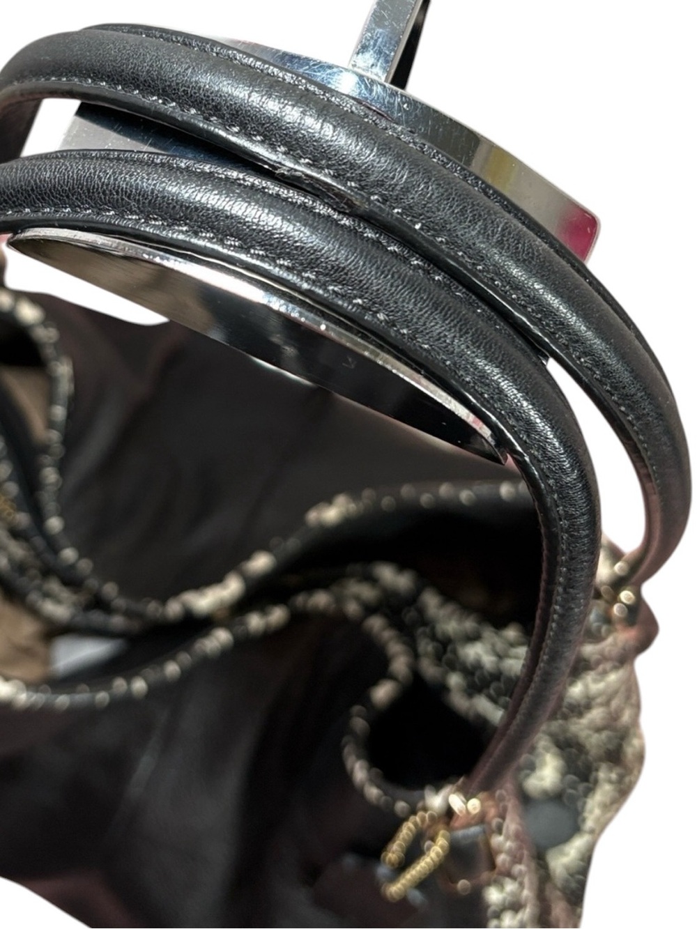 Coach Madison Phoebe Shoulder Bag Black Two-Tone Python Embossed Leather EUC - Picture 10 of 11